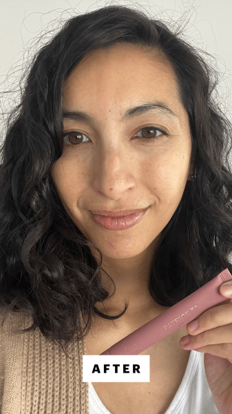 Pai after applying the Patrick Ta Major Moisture Smoothing and Hydrating Tinted Lip Balm