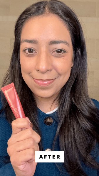 Foresto after applying the Ole Henriksen Pout Preserve Peptide Lip Treatment